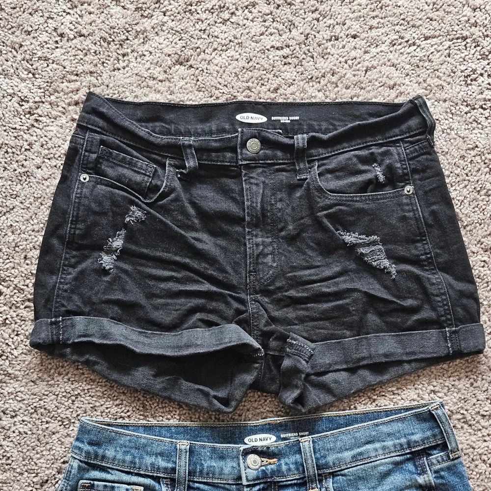 Old Navy Denim Shorts Lot of 3 Size 4 Distressed Cuffed Boyfriend OG Stretch